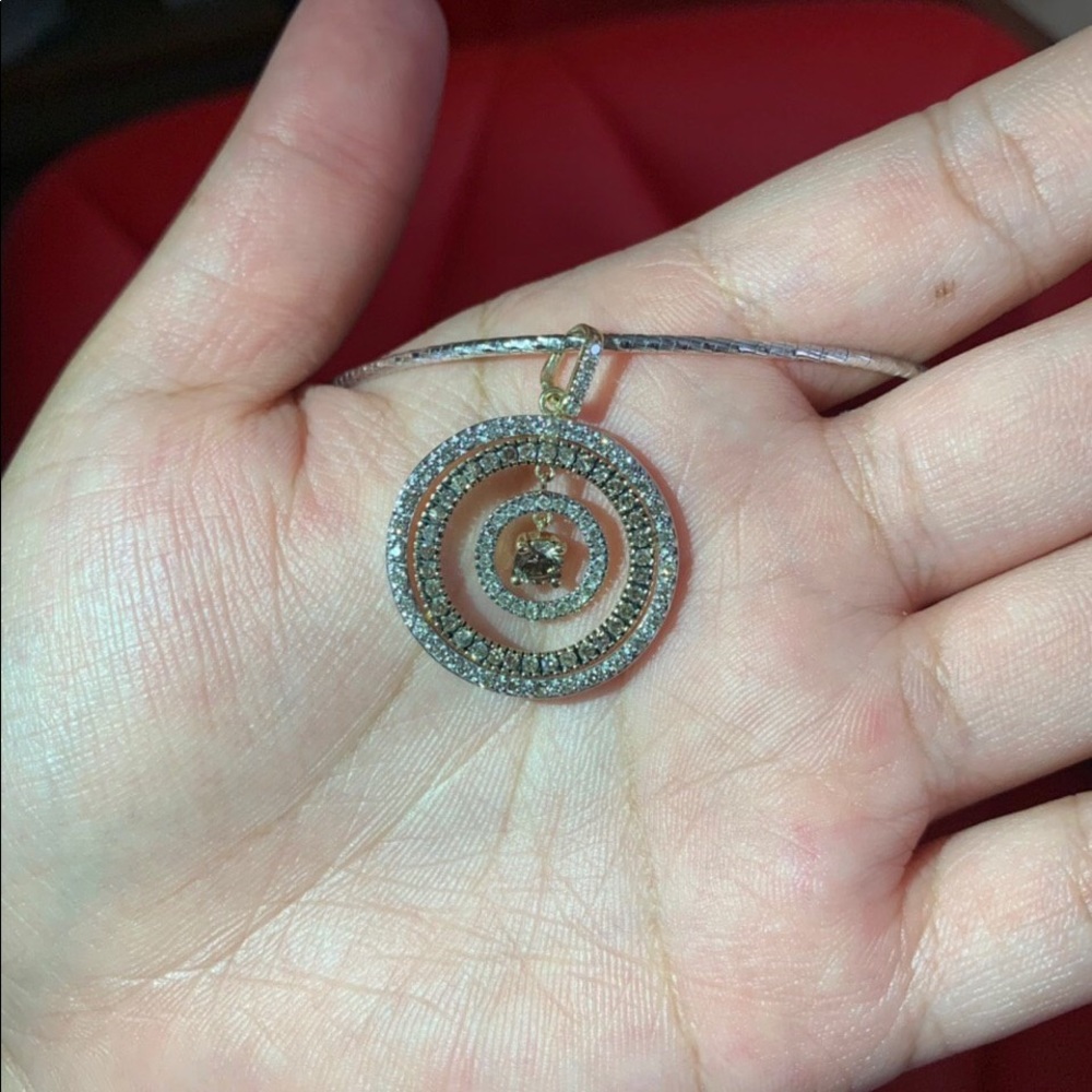 14K White and Yellow Gold Pendant with Diamonds